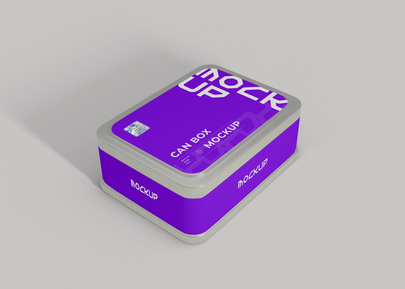 Can Box Mockup for Logo and Label Placement psd