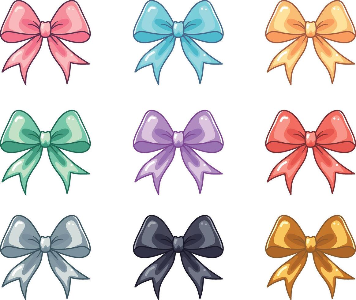 ribbon set Ribbons in soft pastel colors for packaging and holiday design on a white background vector