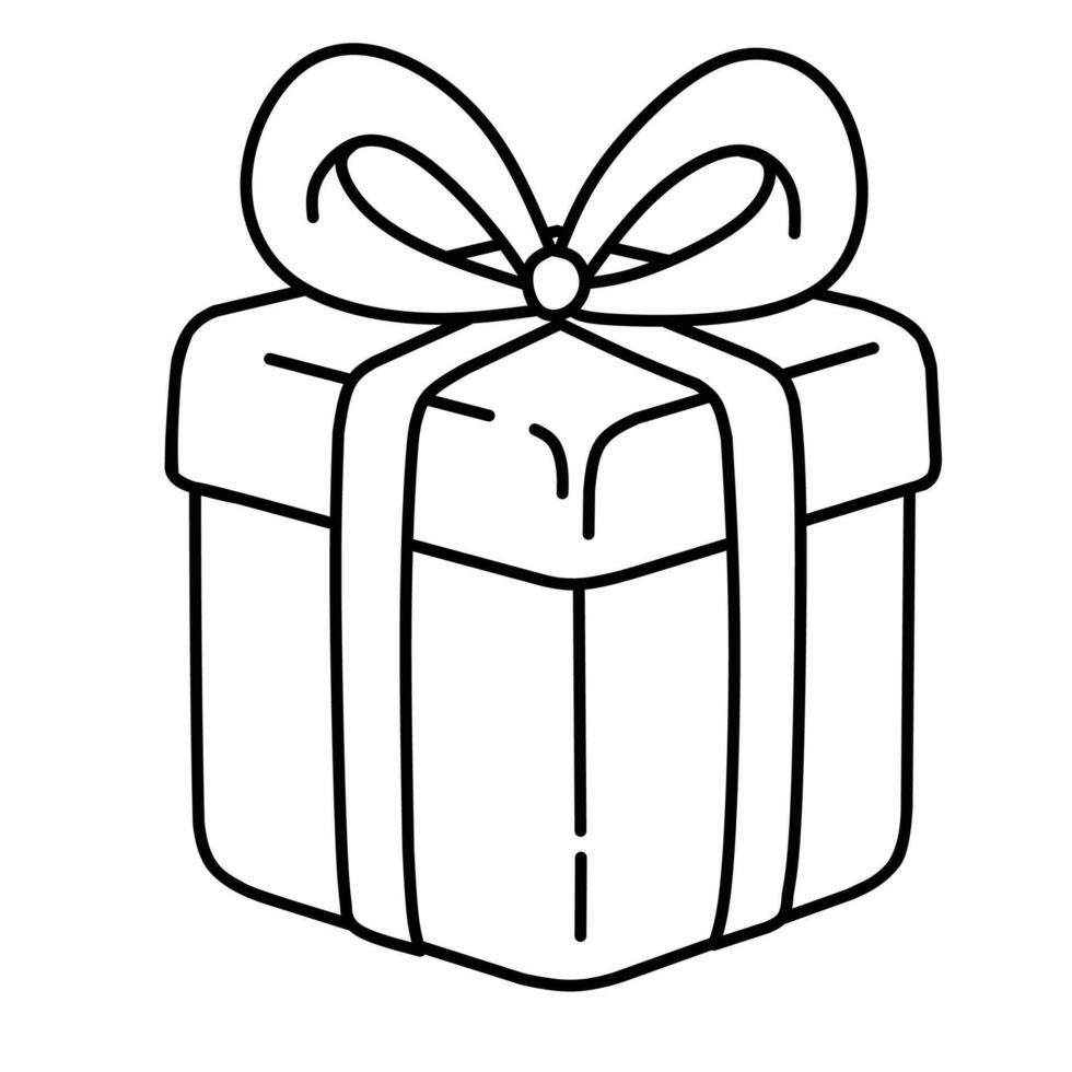 gift box line art style eps vector