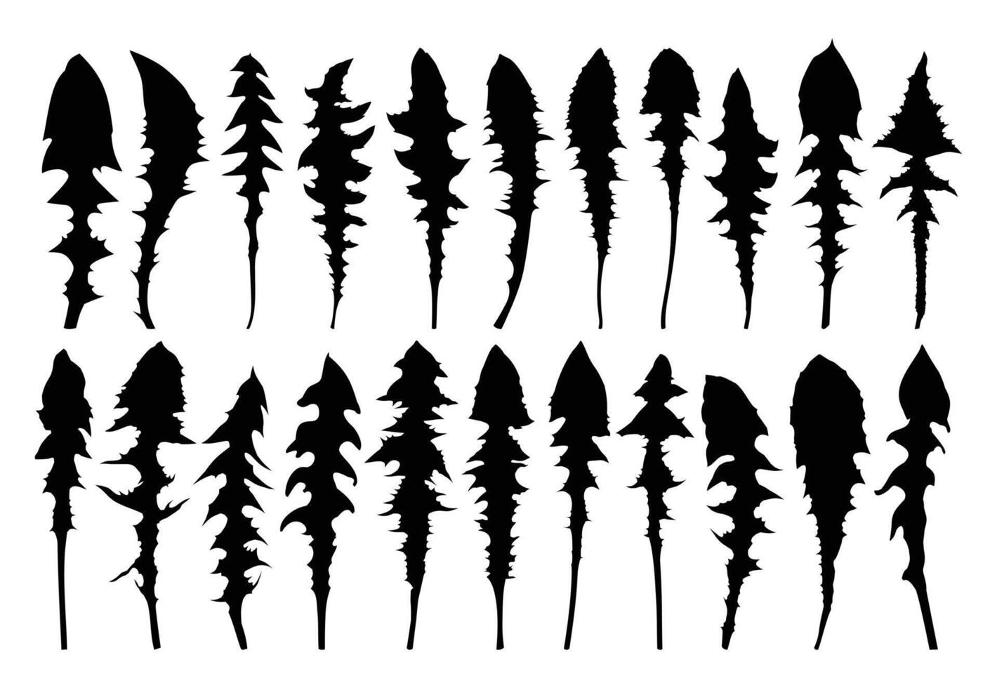Set of leaves dandelion. vector