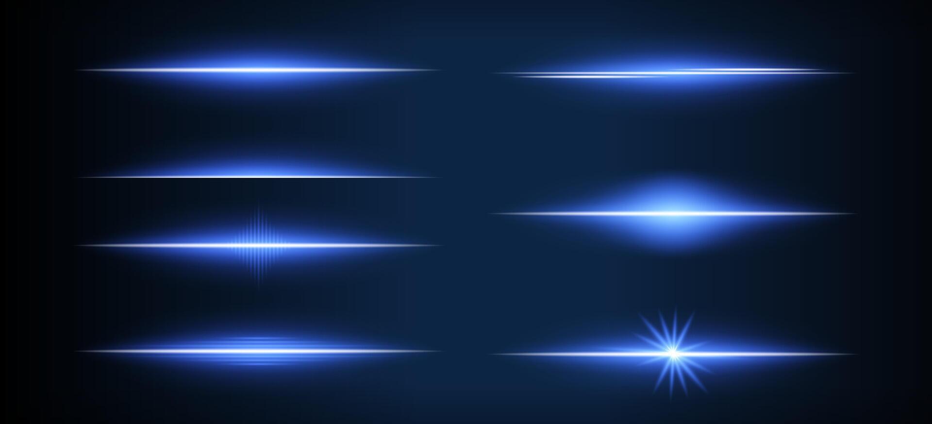 Blue lens flares creating light effects on dark background vector