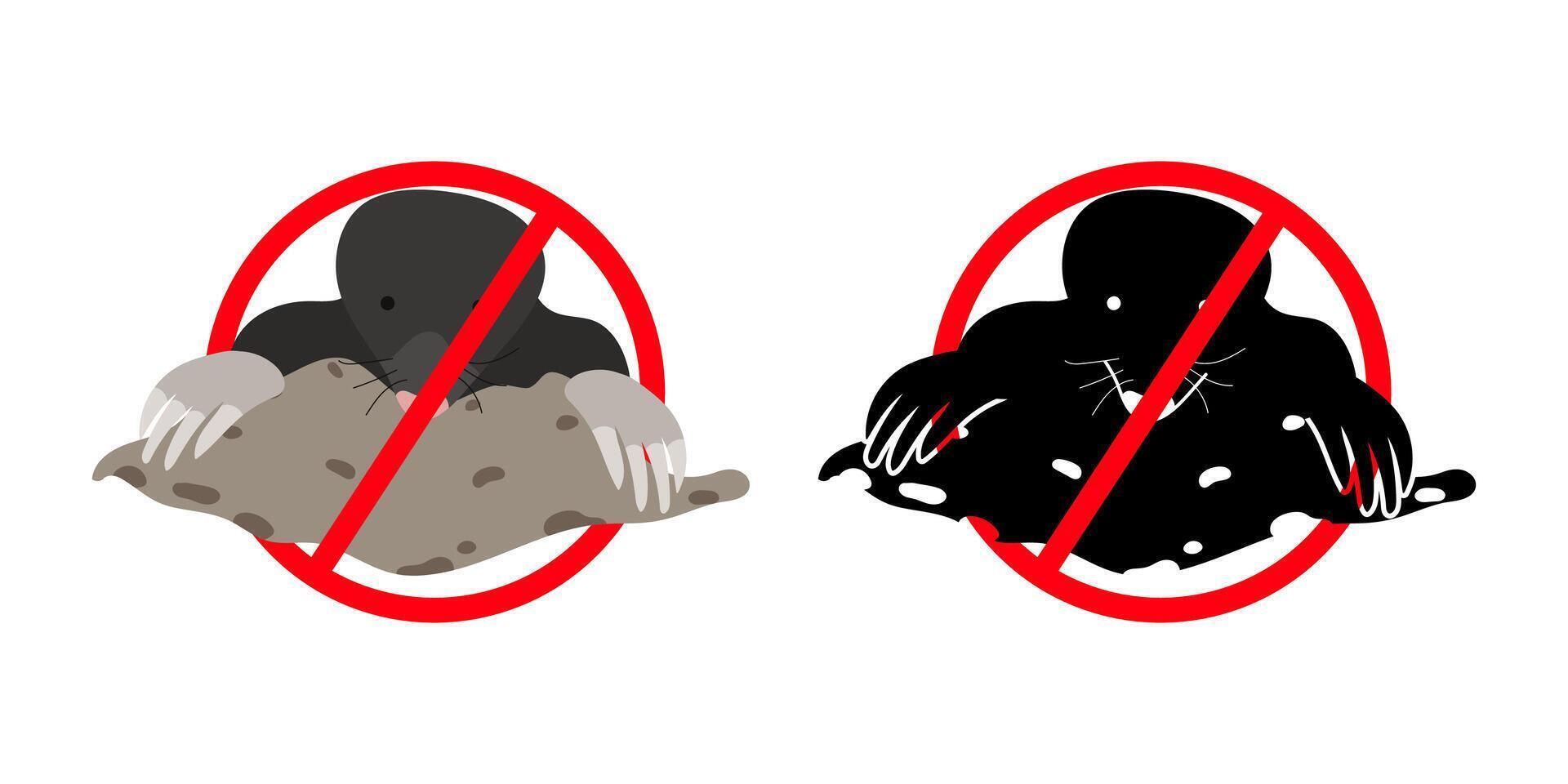 Stop mole digging and making holes in ground vector