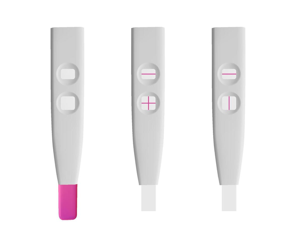 Three pregnancy tests showing positive, negative and invalid results vector