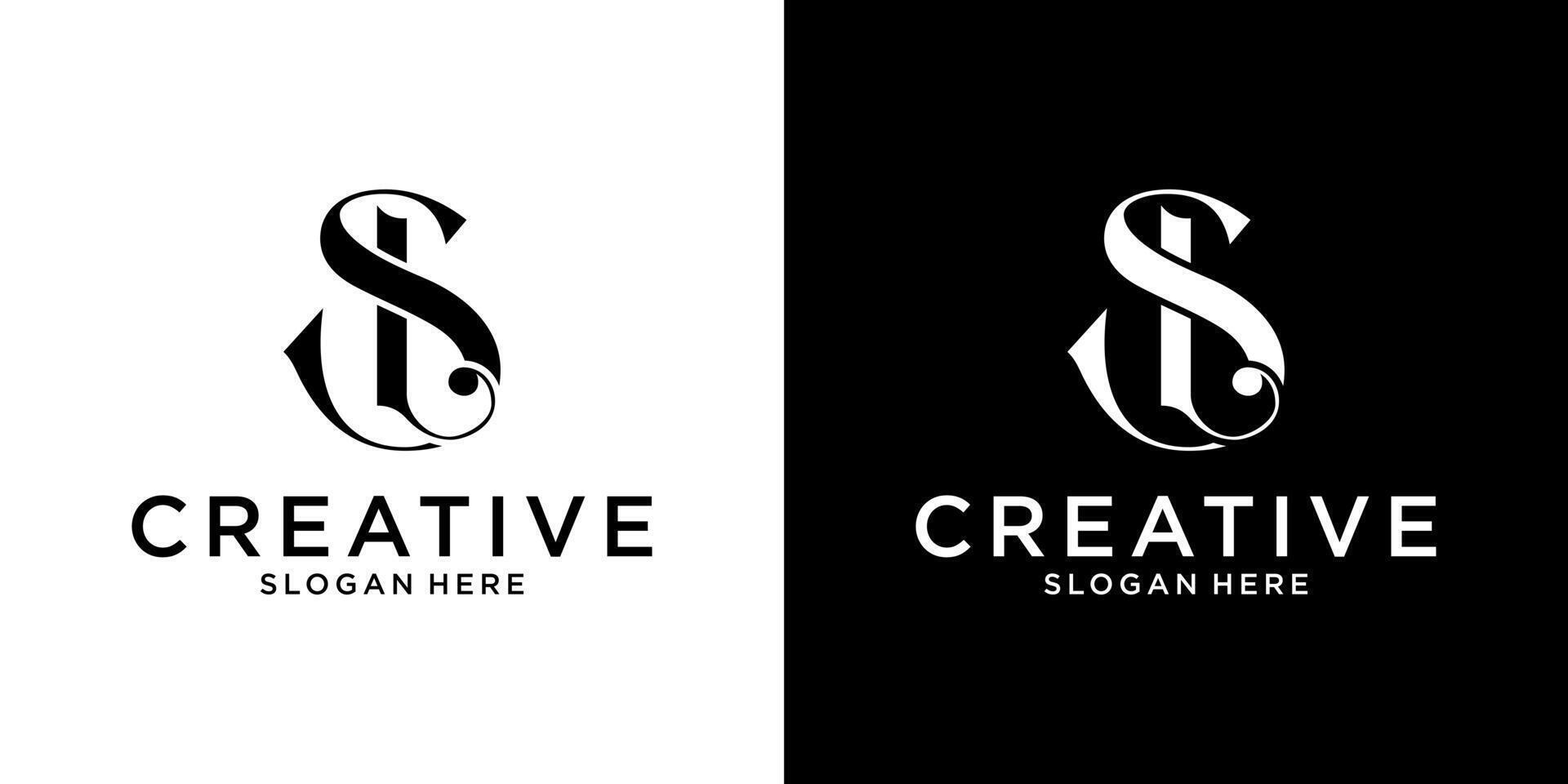 SL or LS initial letter logo design templat vector