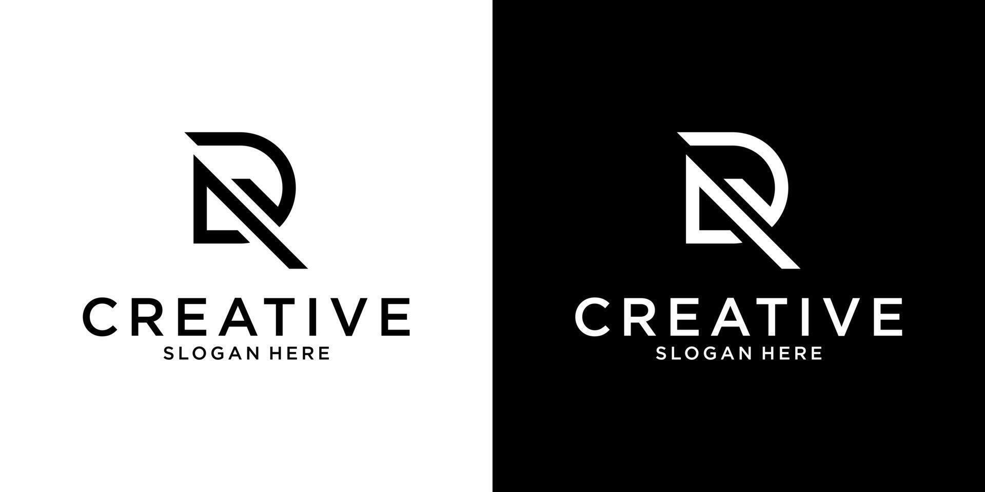 DR or RD initial letter logo design template vector