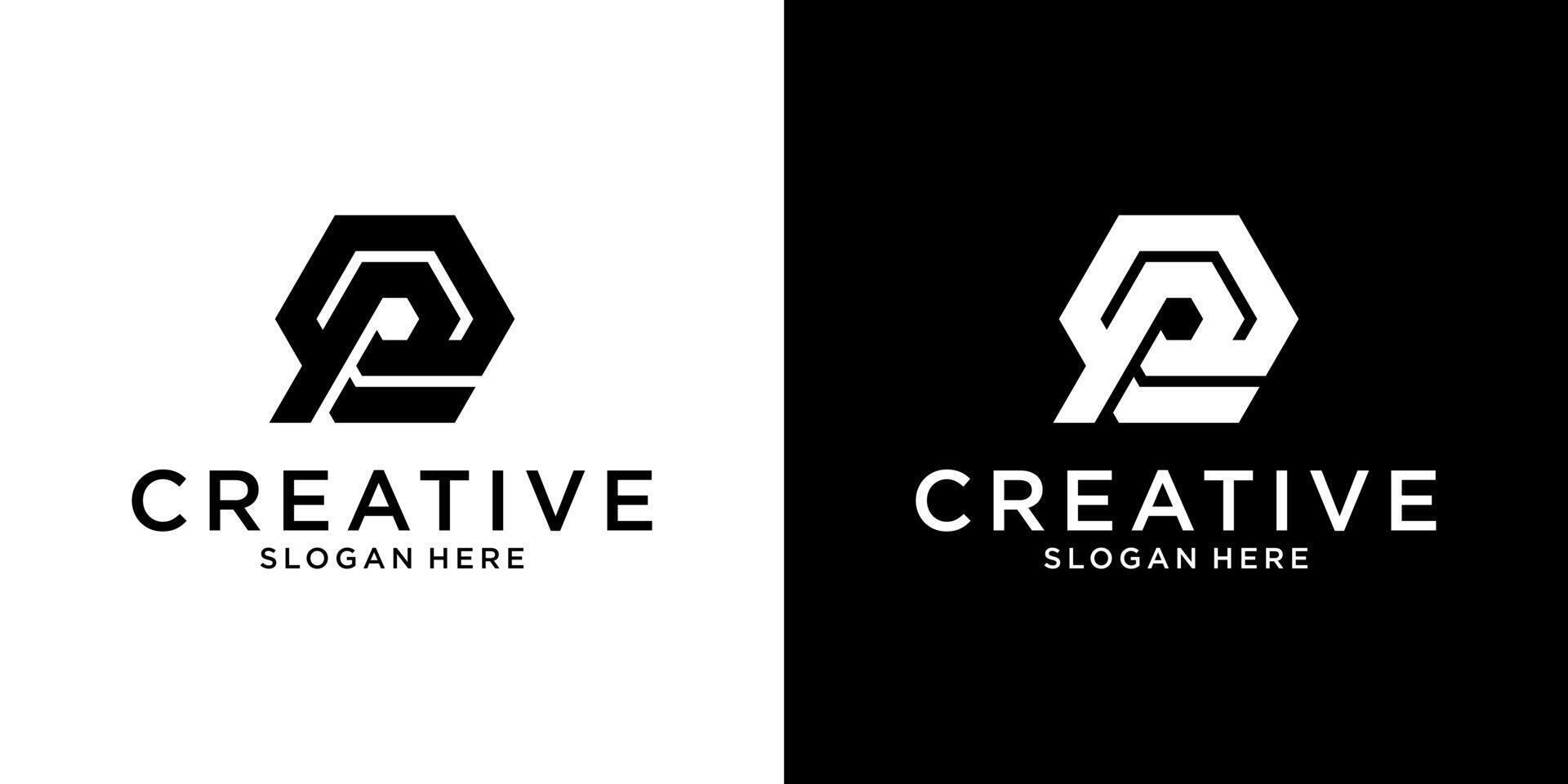 EP or PE initial letter logo design template vector