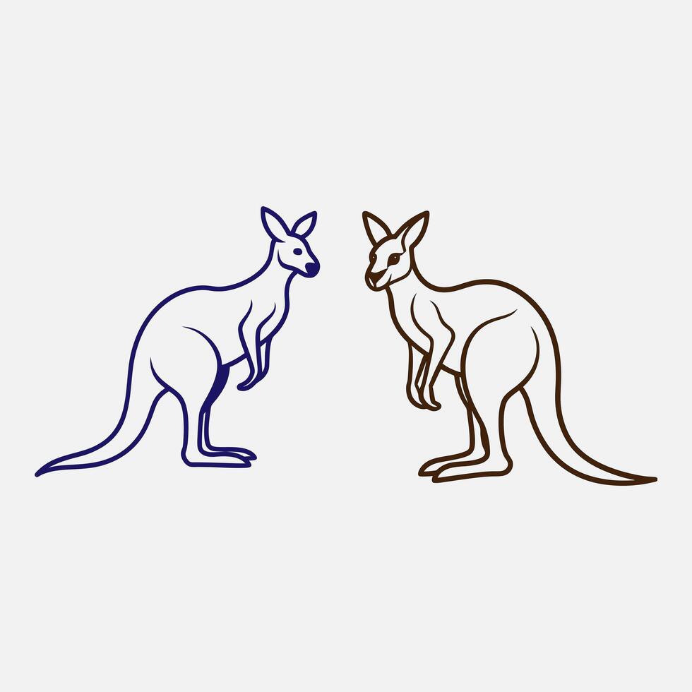 kangaroo silhouette art illustration vector