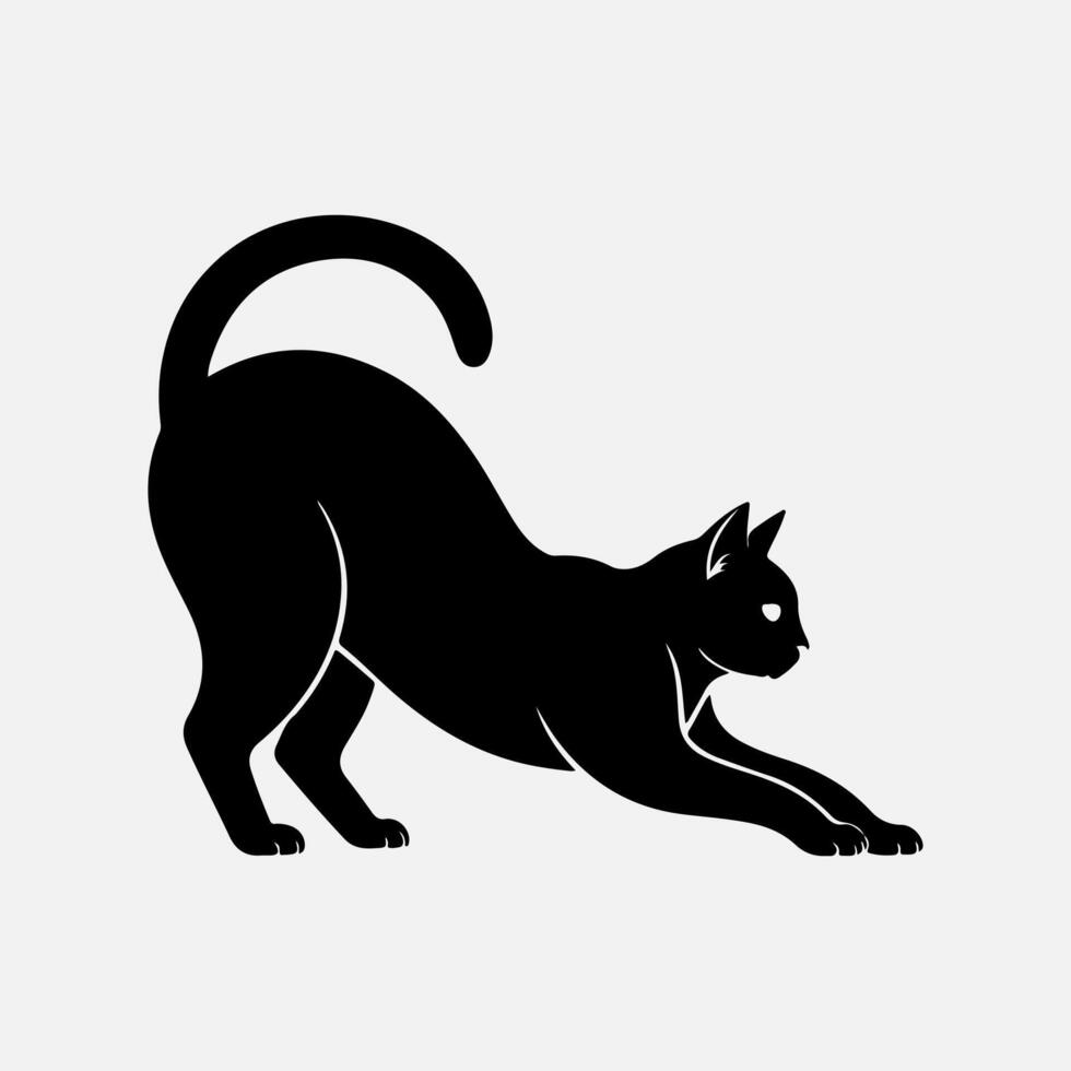 black cat silhouette on white background vector