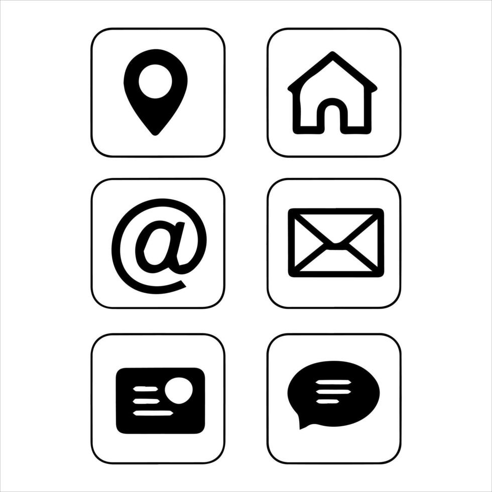 a set of icons for email, phone and other communication vector