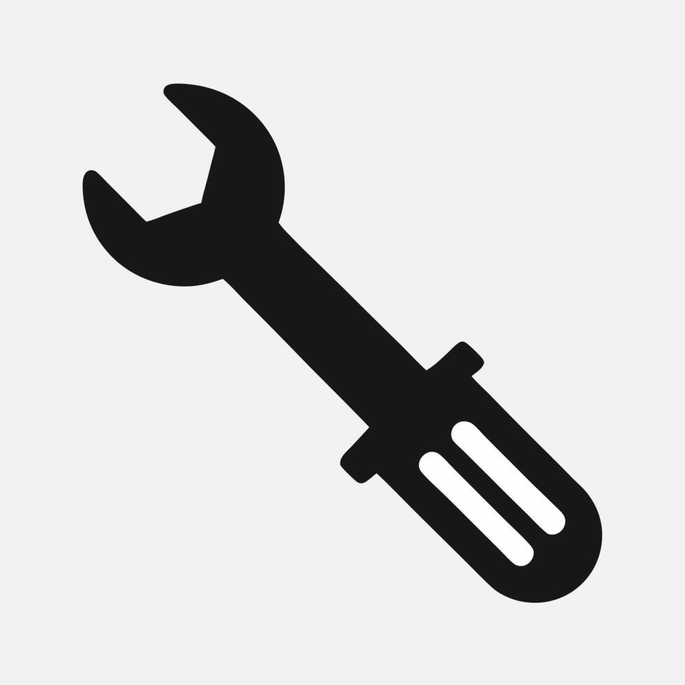 a wrench icon on a white background vector