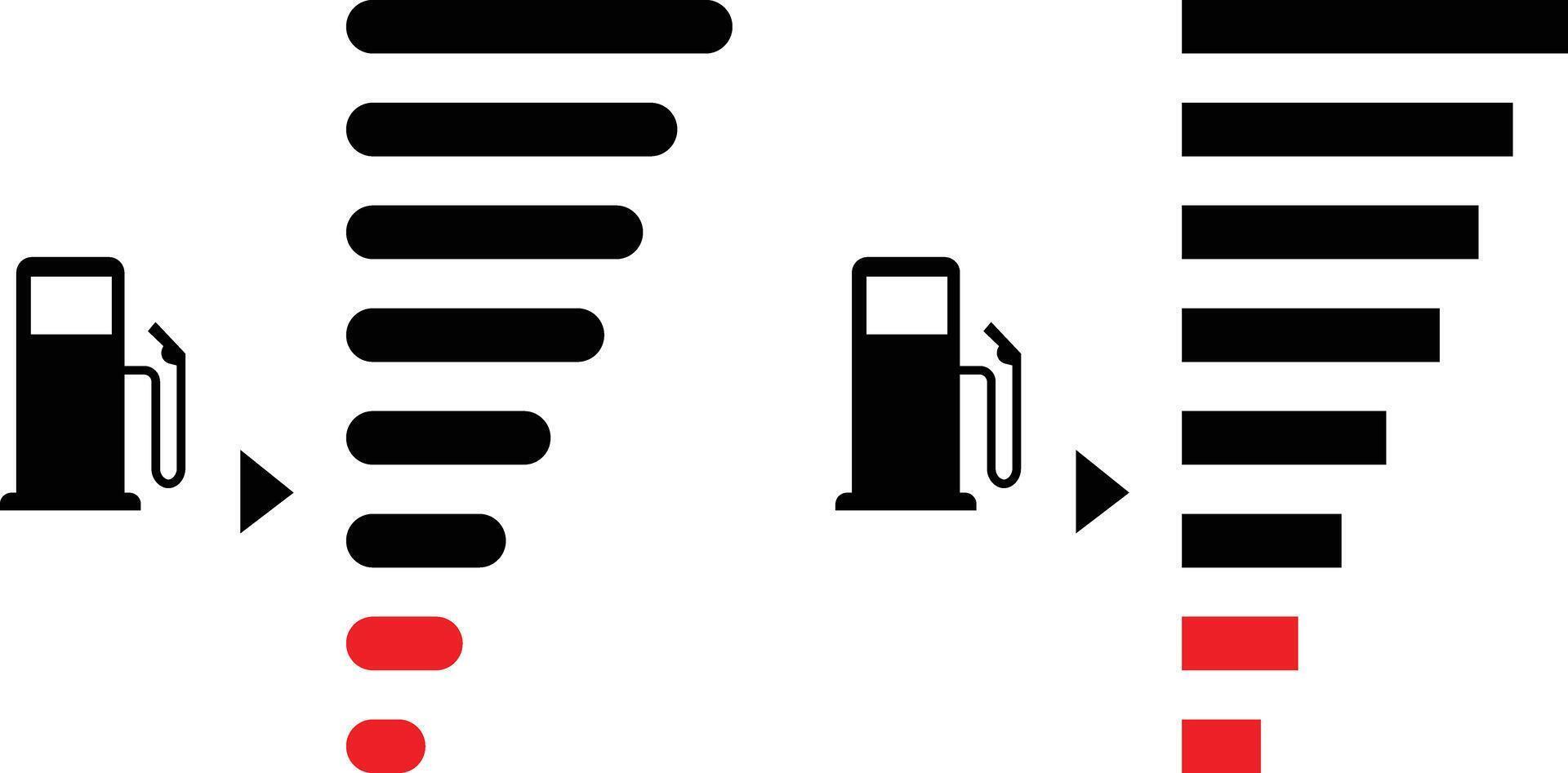 Gas and fuel gauge meter full and empty icon set. a gas pump and fuel gauge meter full and empty. Fuel gauge icon set. vector
