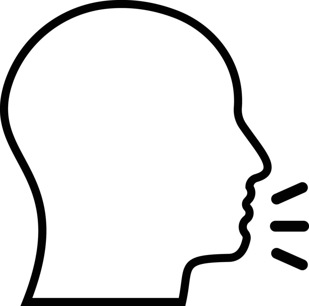 Cough icon. Man coughs icon. design in simple design. black and white illustration of a person's head. vector