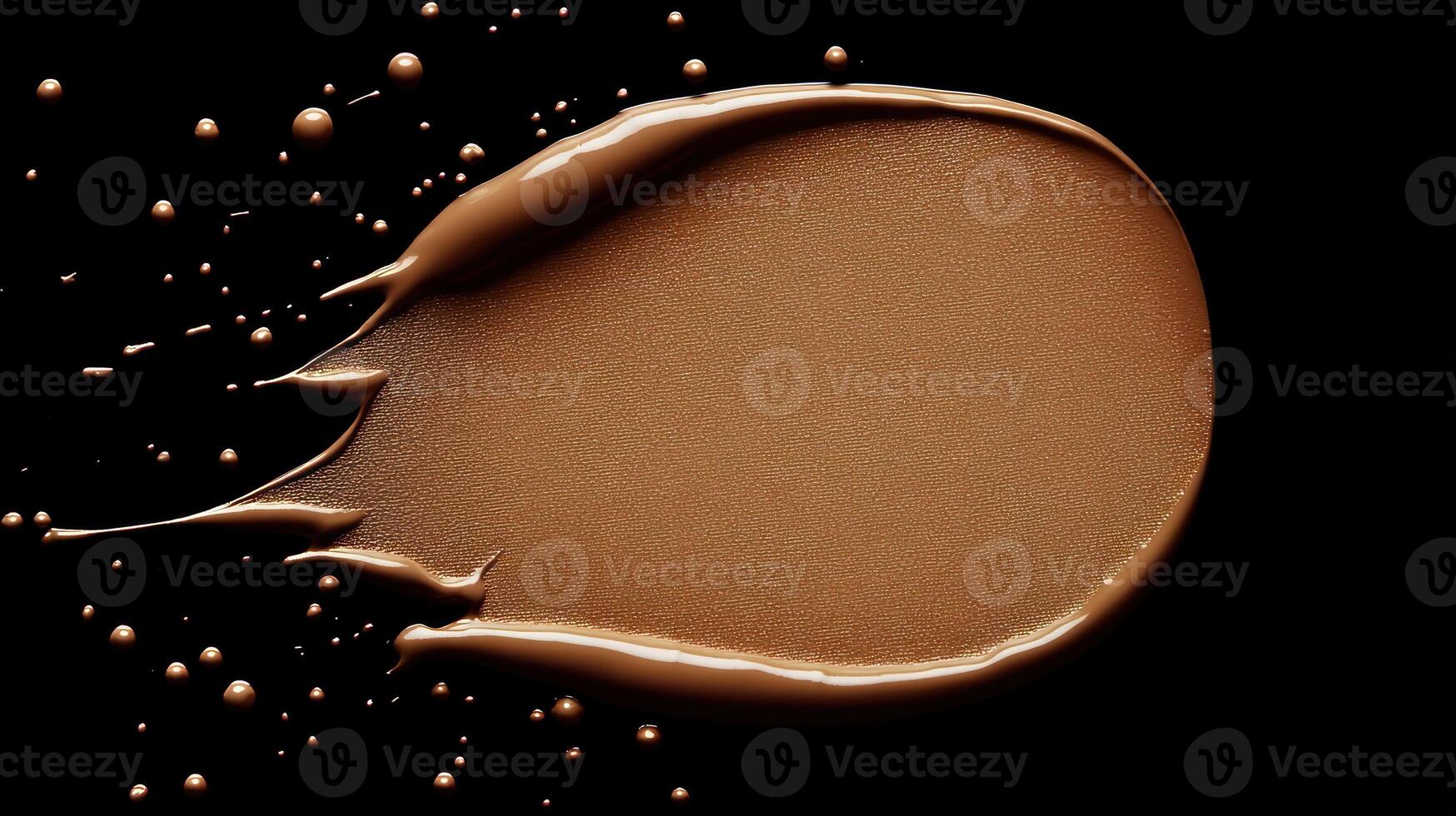 Brown paint splashes elegantly on a dark backdrop, highlighting motion and texture photo