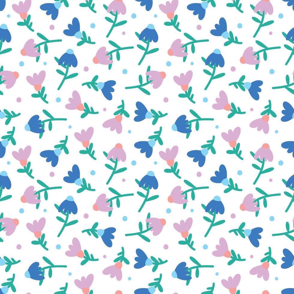 Cute flowers seamless pattern. Pastel texture in retro style. A delicate background for baby fabric and album. vector