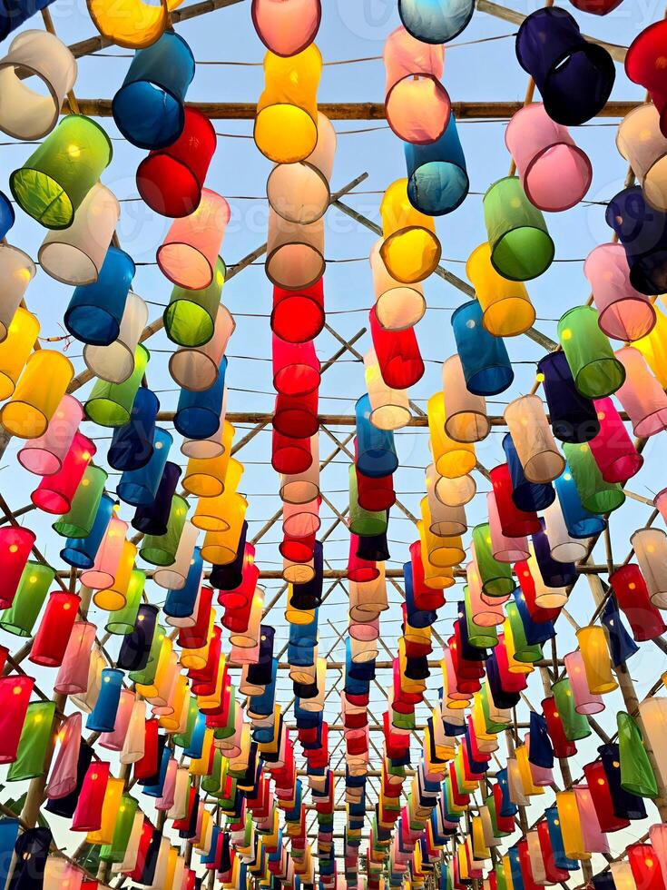 Colorful Lanterns at Chiang Mai Yi Peng Festival photo