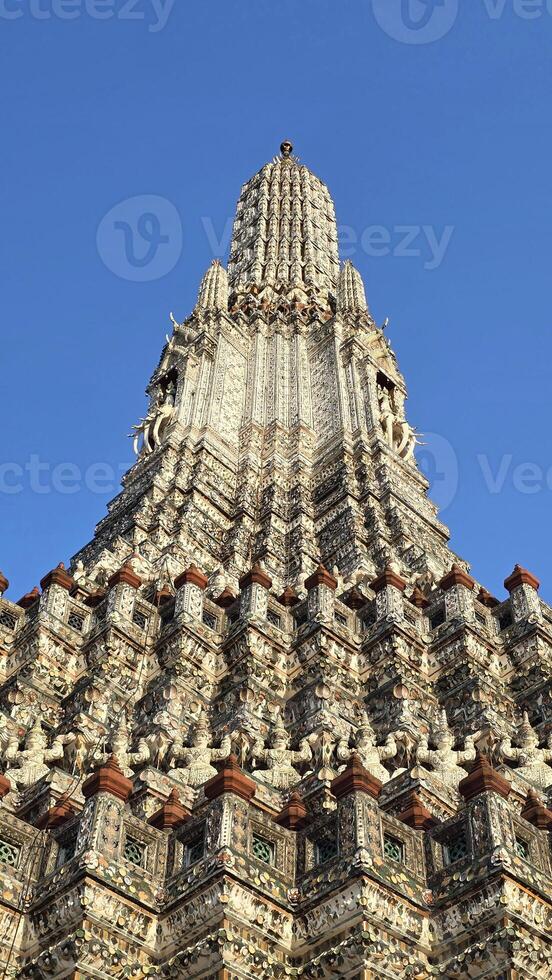 Close up of Wat Arun Temple Spire in Bangkok photo