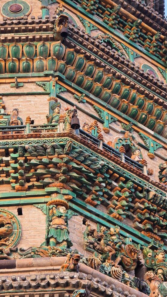 Intricate Architectural Details of Feihong Pagoda, Guangsheng Temple, China photo