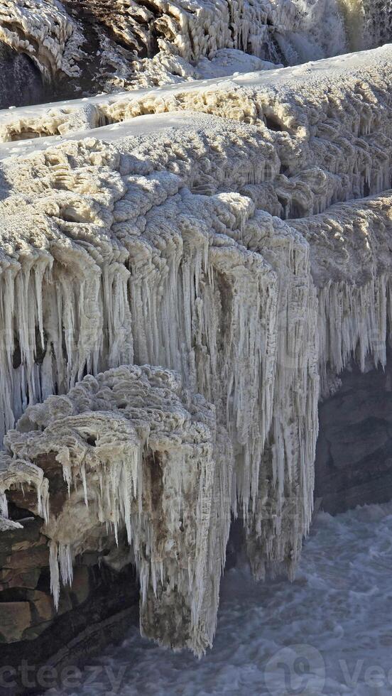 Frozen Beauty of Hukou Waterfall, China photo