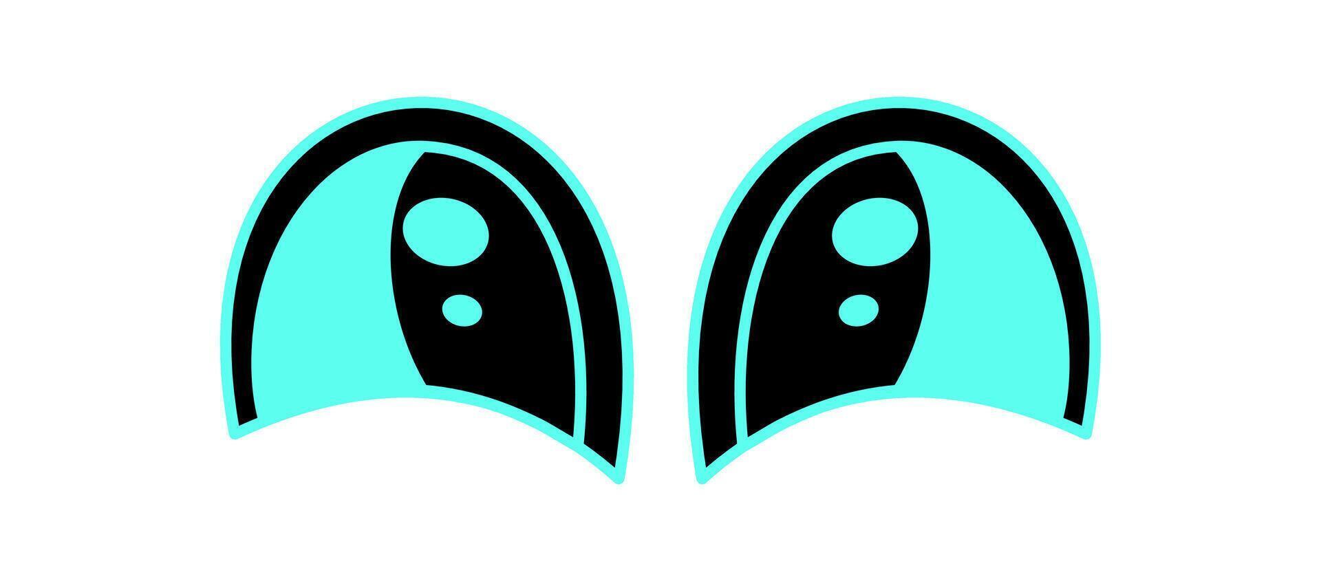 Psychedelic Y2K eyes shape. Modern abstract icon of cool eyes shape. Retro symbol, trendy aesthetic, badge design for decoration, streetwear, and artistic collection. vector