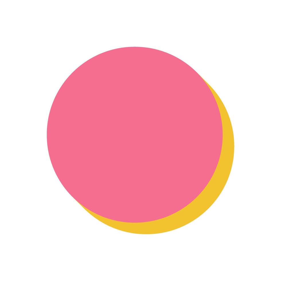 Bold circle form abstract. Minimal shape element with shadow. Modern icon in flat style, featuring brutalist geometry. Suitable for contemporary projects and y2k aesthetics. vector