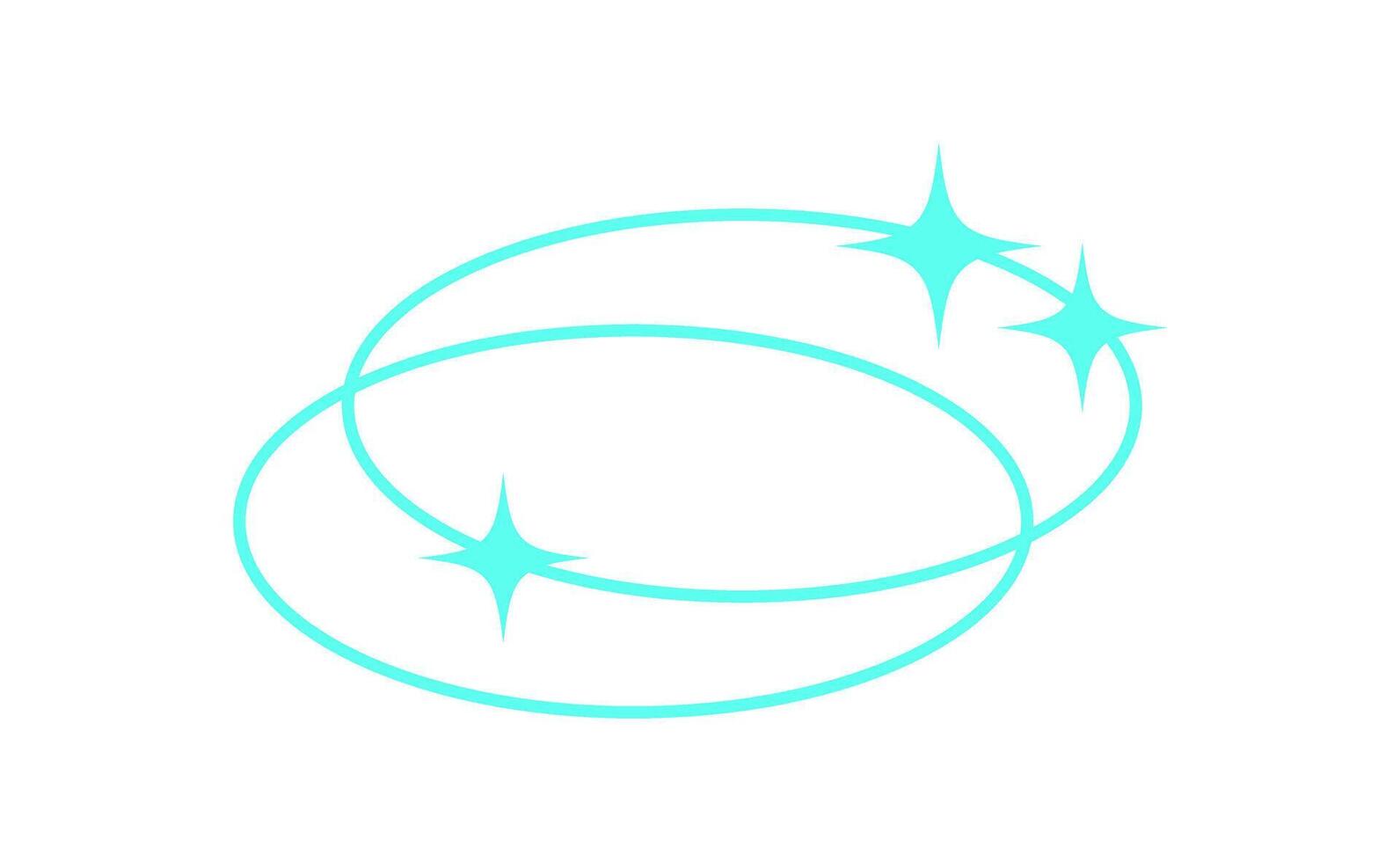 Y2K cosmic glow icon. Retro space symbol with abstract shape. Psychedelic element, modern aesthetic, trendy decoration. Ideal for posters, shapes, or graphic collections. vector