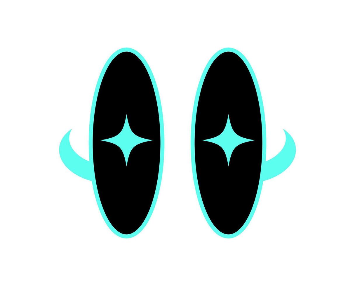 Y2K abstract eyes Shape. Cool icon of playful shapes. Retro aesthetic with psychedelic elements, modern style, trendy usage in streetwear and art collections. vector