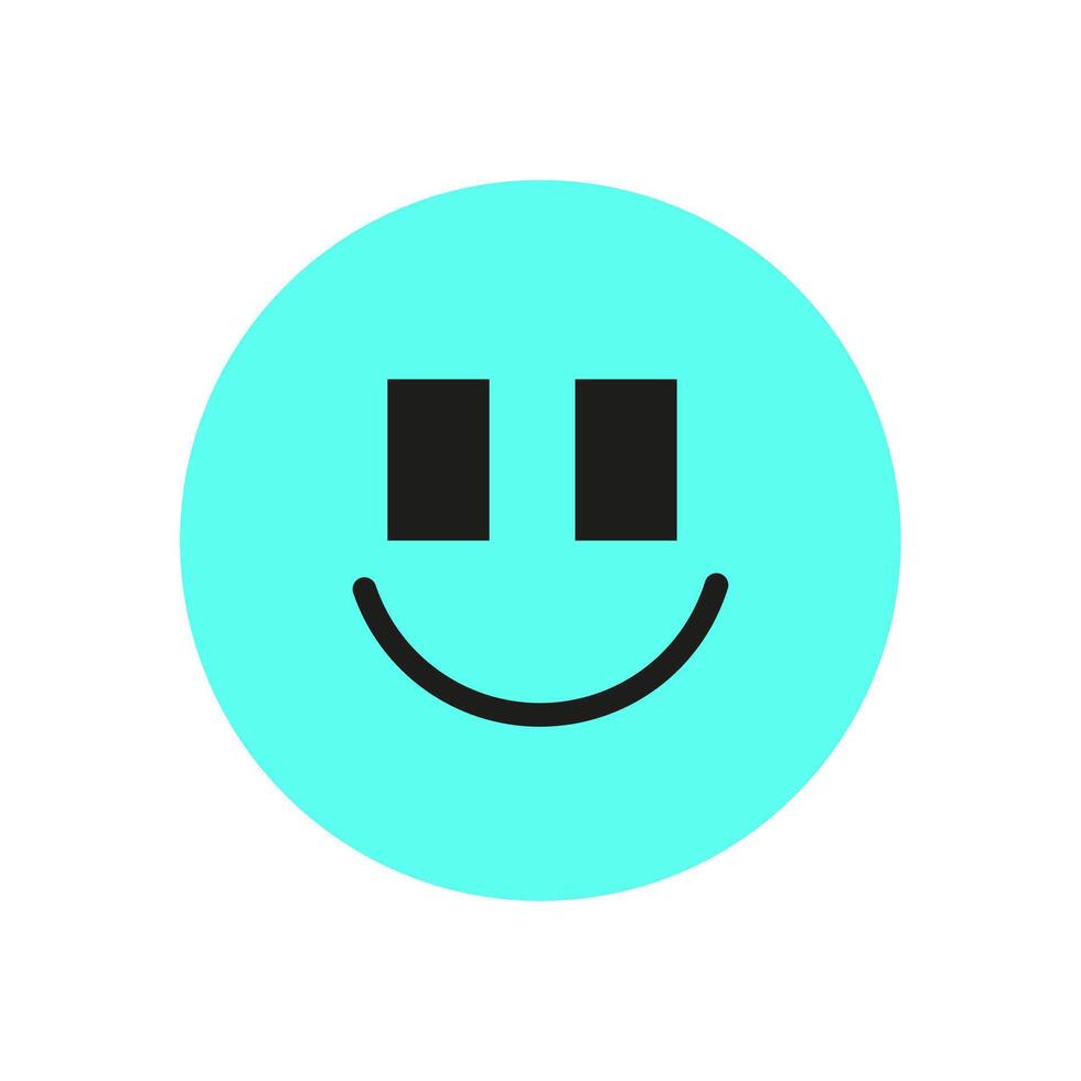 Y2K smile emoji shape. Retro happy icon with a modern shape. Abstract design, flat aesthetic, perfect for decoration or trendy collections. vector