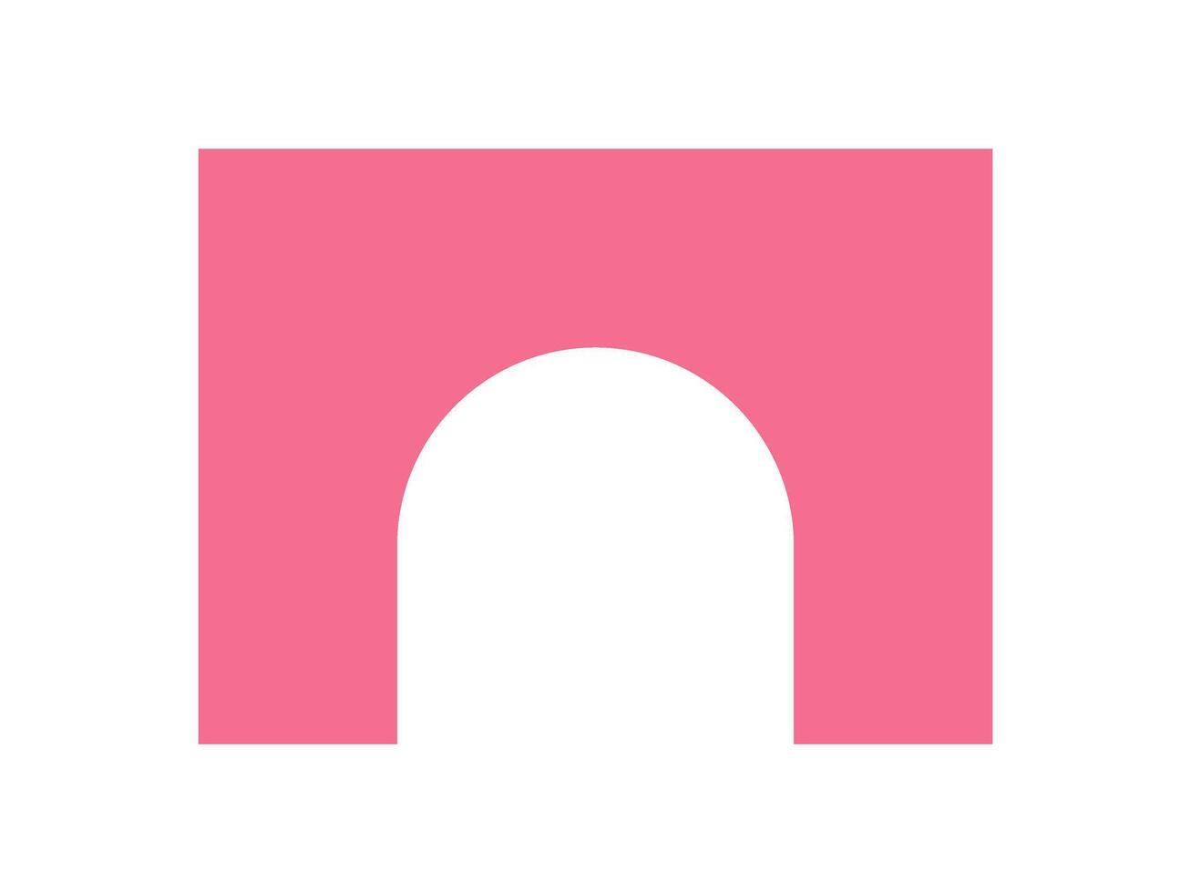 Bold abstract icon. Modern geometric shape and form. This flat design features a circle with a smooth curve, striking element of brutalism. Suitable for contemporary graphic projects and vector