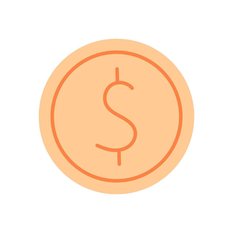 Money serves as a powerful finance symbol. The dollar stands as a primary currency in business. This round icon represents digital illustrations for commerce and wealth exchange. vector