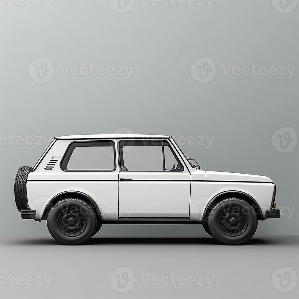 White auto mockup on white background photo