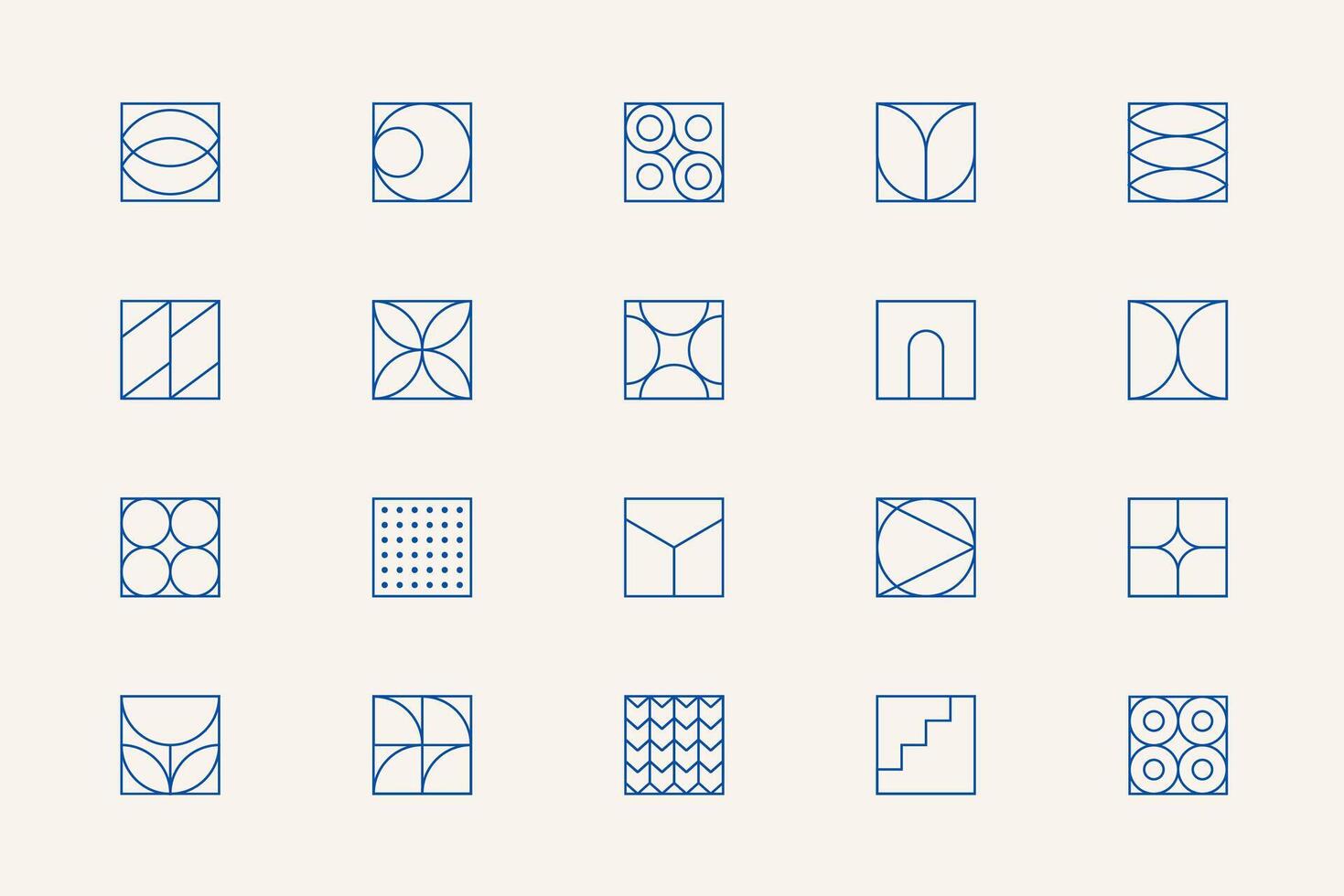 LINEAR GEOMETRIC SHAPES Set vector
