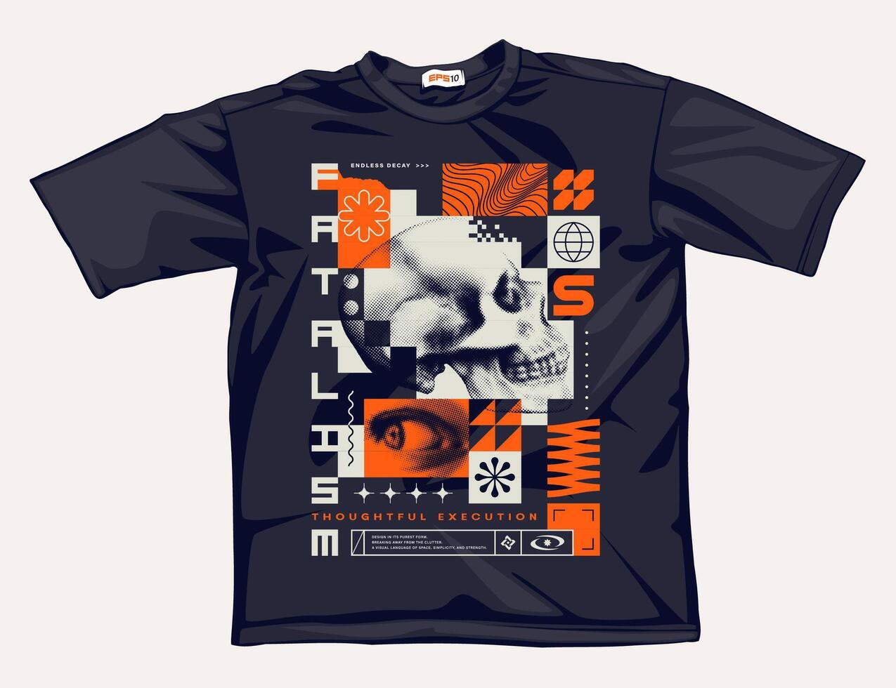 Brutalist Shirt Print Design Template vector
