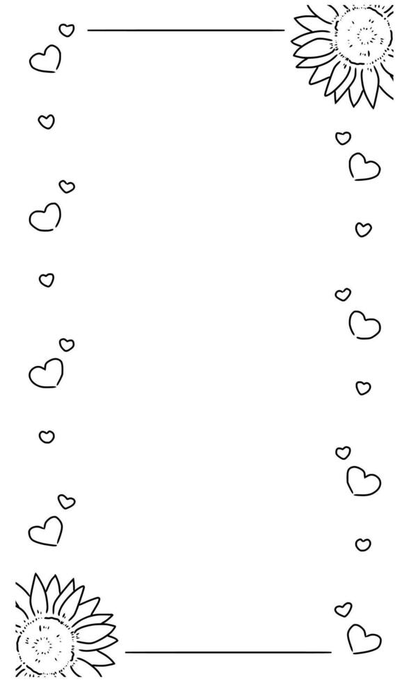 frame with flowers and love, valentine frame, romantic frame vector