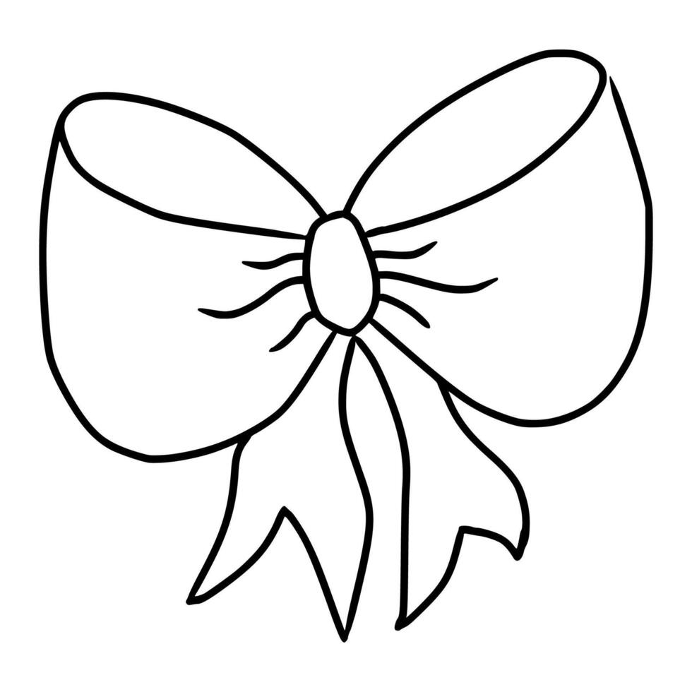 Ribbon Bow Outline, coquette ribbon vector