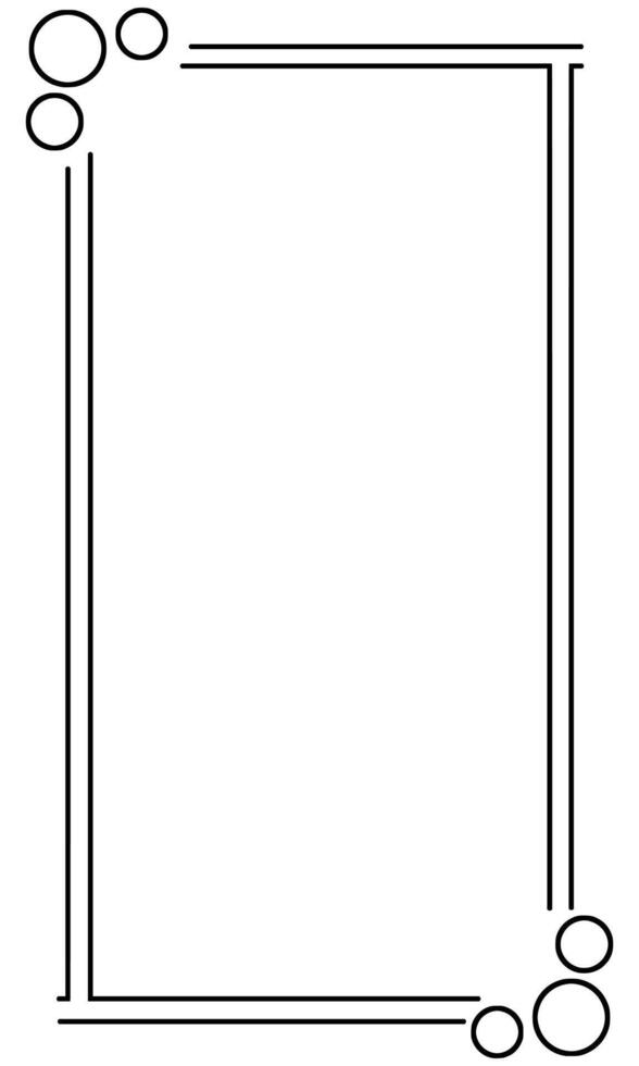 photo frame with circle, rectangle frame outline black and white vector