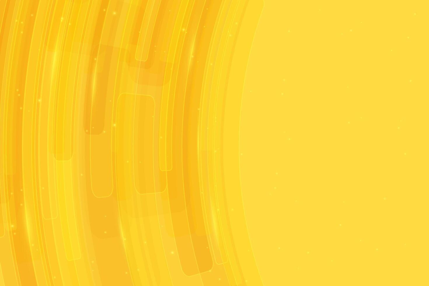 Abstract Yellow Striped Lines Backdrop. Bright Yellow Tech Background with Curved Lines and Light Gradient vector