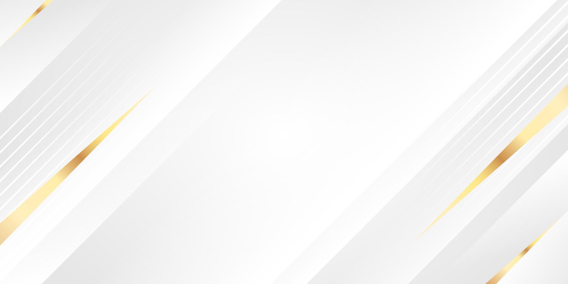 Luxury white and golden background with golden diagonal lines For use as a design background vector
