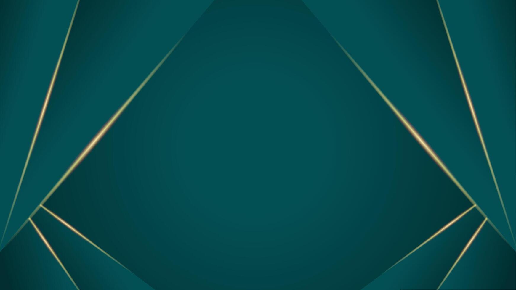 Luxurious green background with golden lines vector