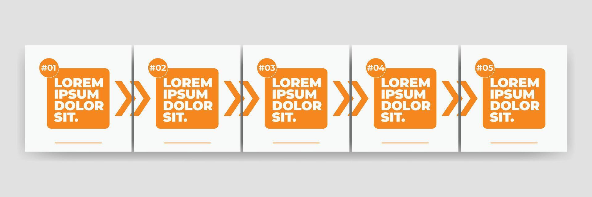 Five-Step Process Infographic Carousel Post vector