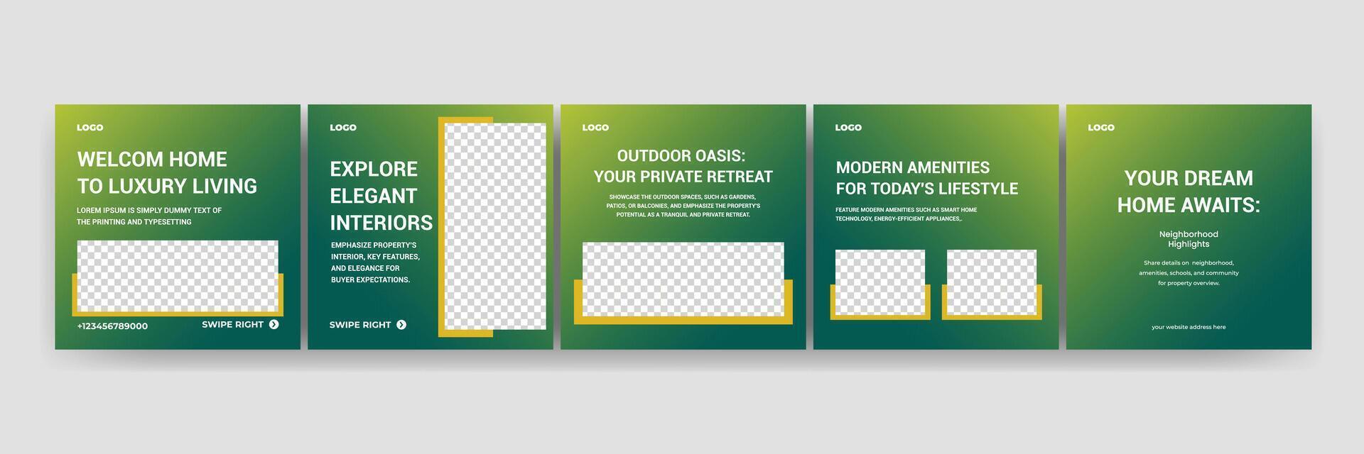 Social Media Carousel post template vector