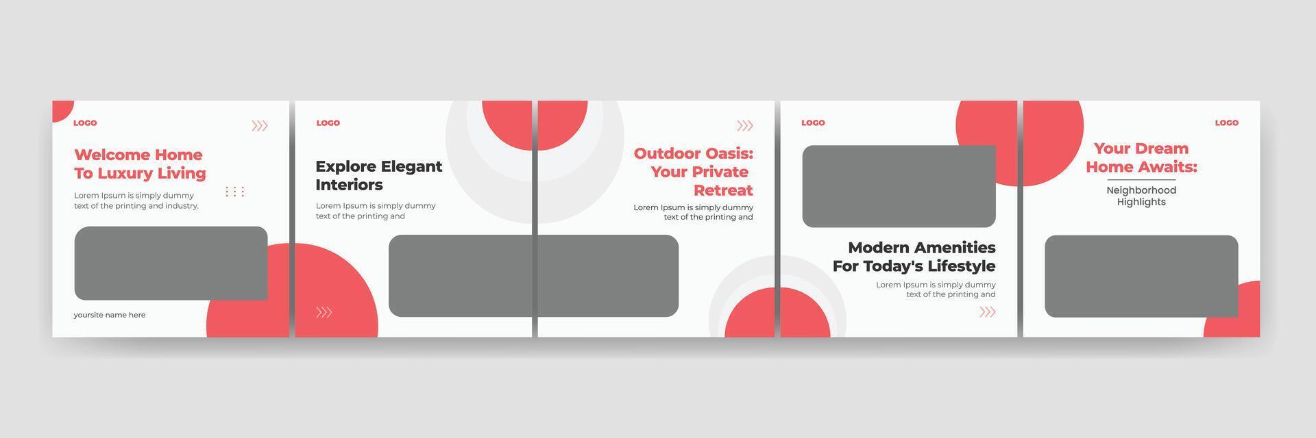 Social Media Carousel For Real estate vector