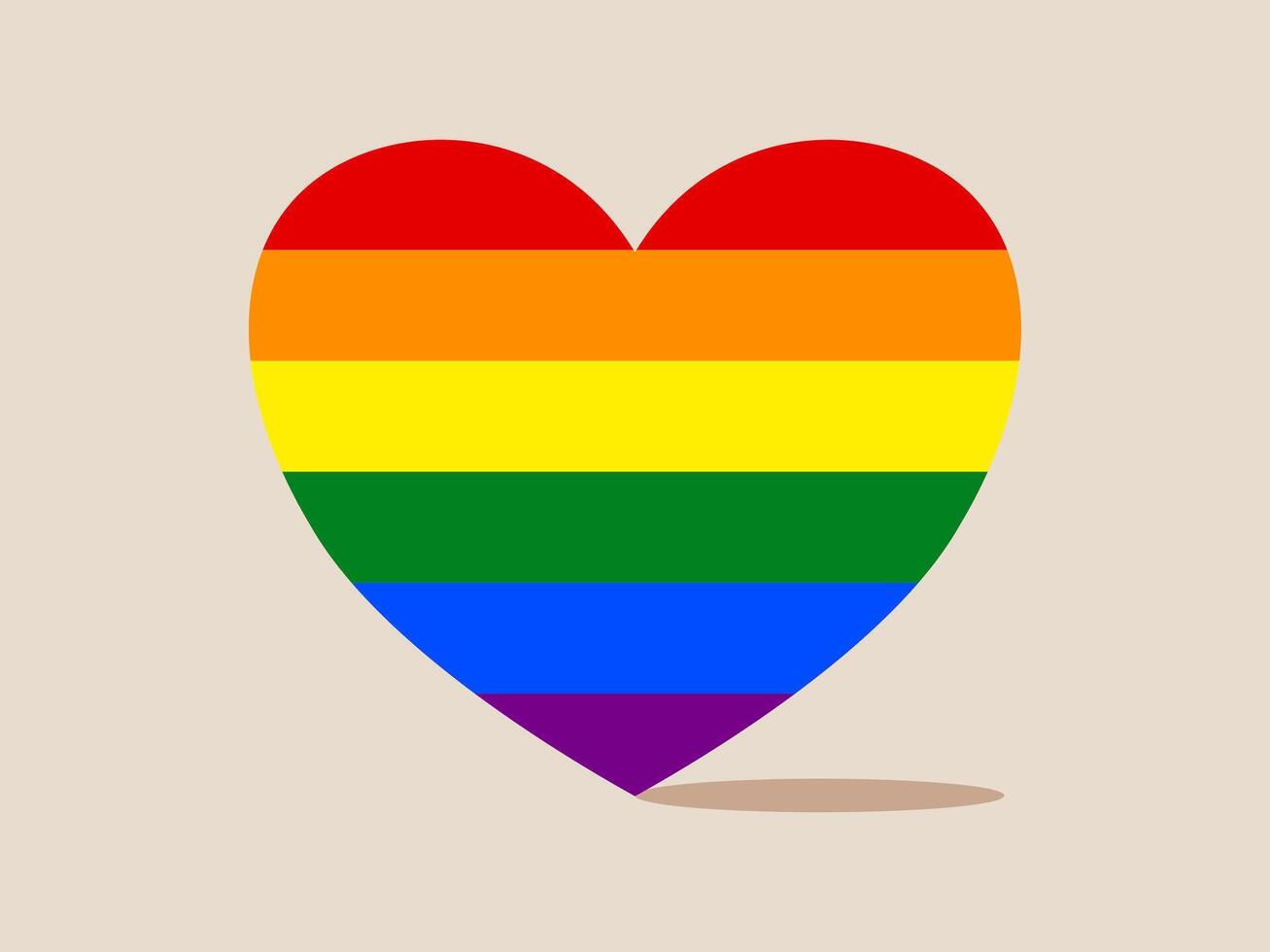 Rainbow heart pride symbol colorful LGBTQ equality love celebration happiness diversity support. vibrant rainbow heart neutral background represents LGBTQ pride love equality and diversity vector