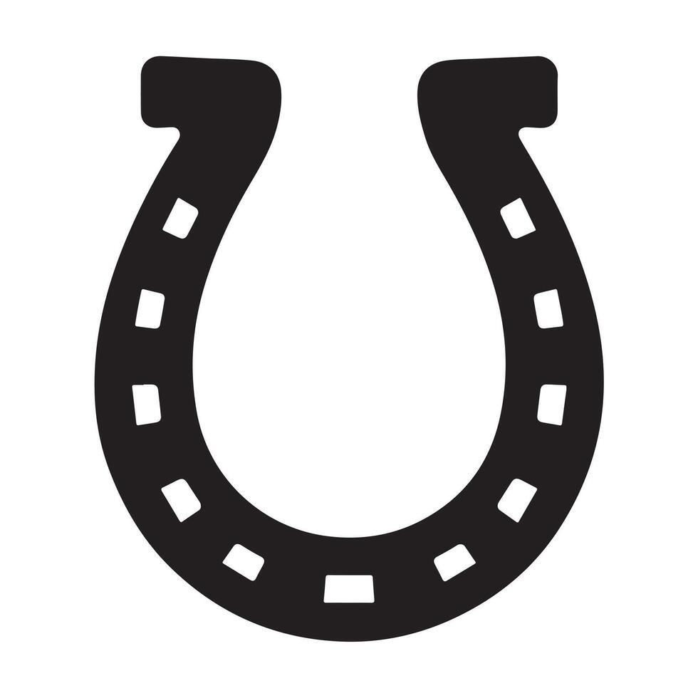 Black Horse Shoe Silhouette Logo Design vector