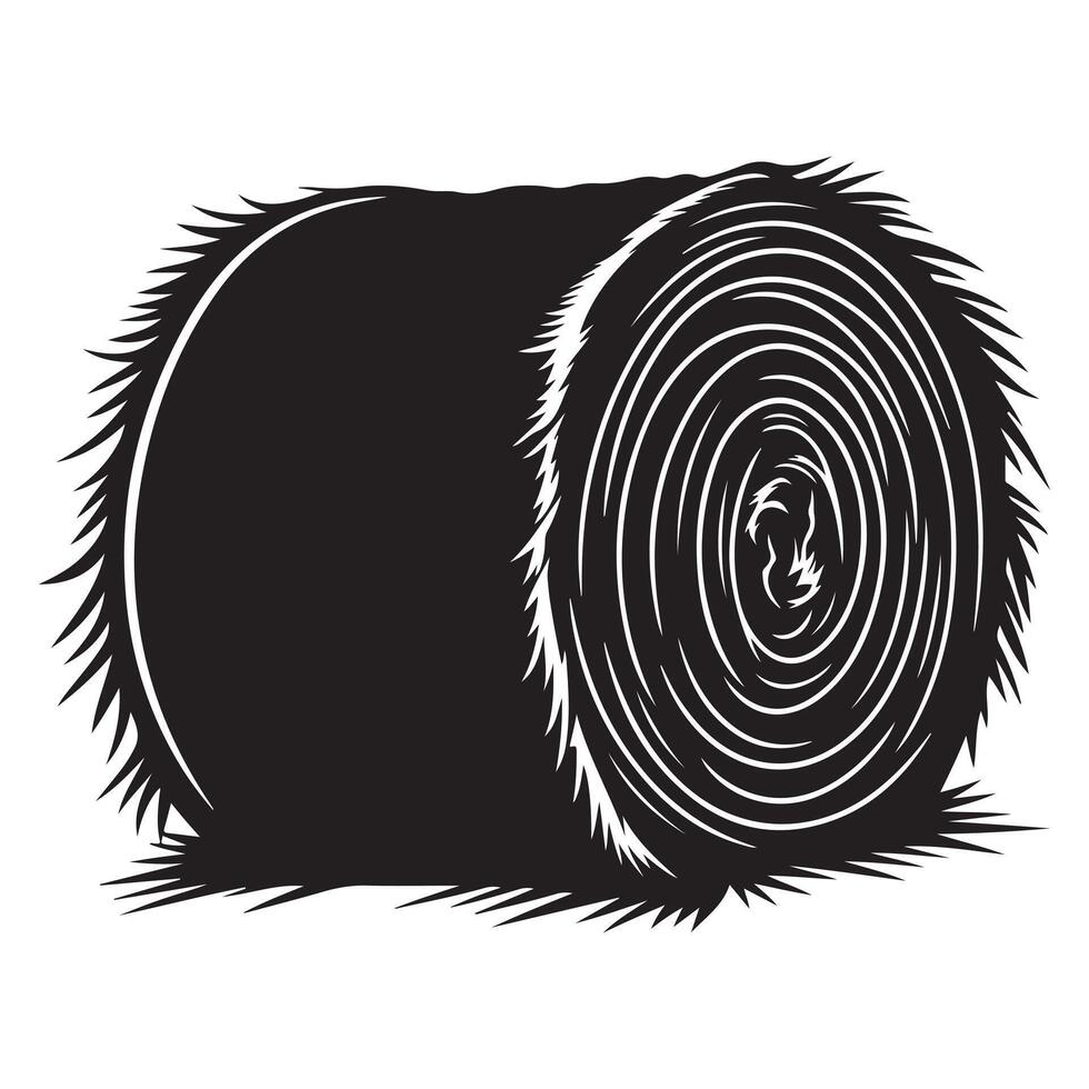 Haystack Silhouette on White Background vector