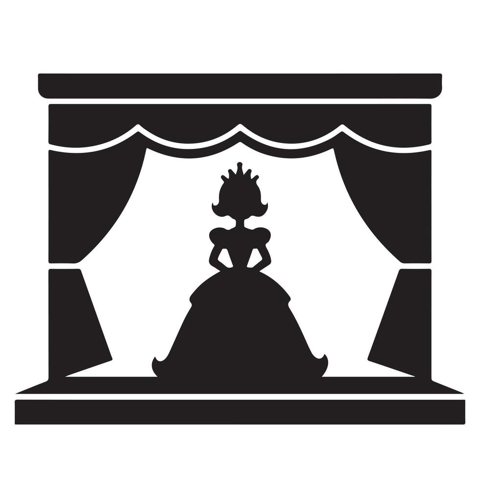 Princess Silhouette on Stage vector