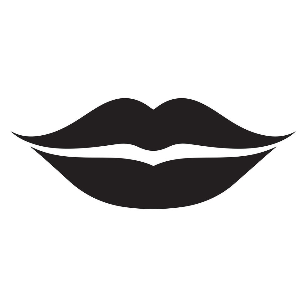Black Lip Silhouette Icon vector