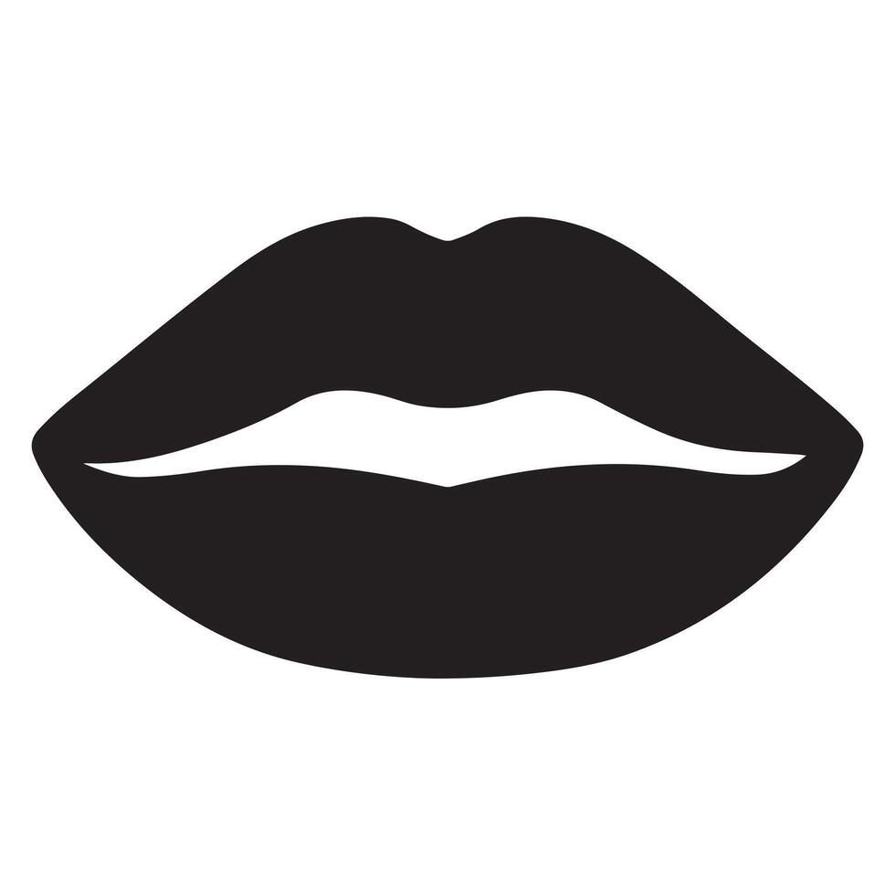 Sexy Lip Silhouette on White Background vector