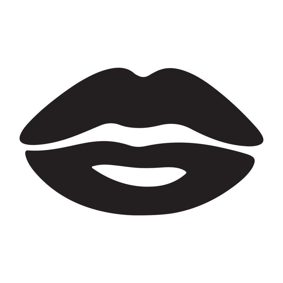 Simple Lip Silhouette Design vector