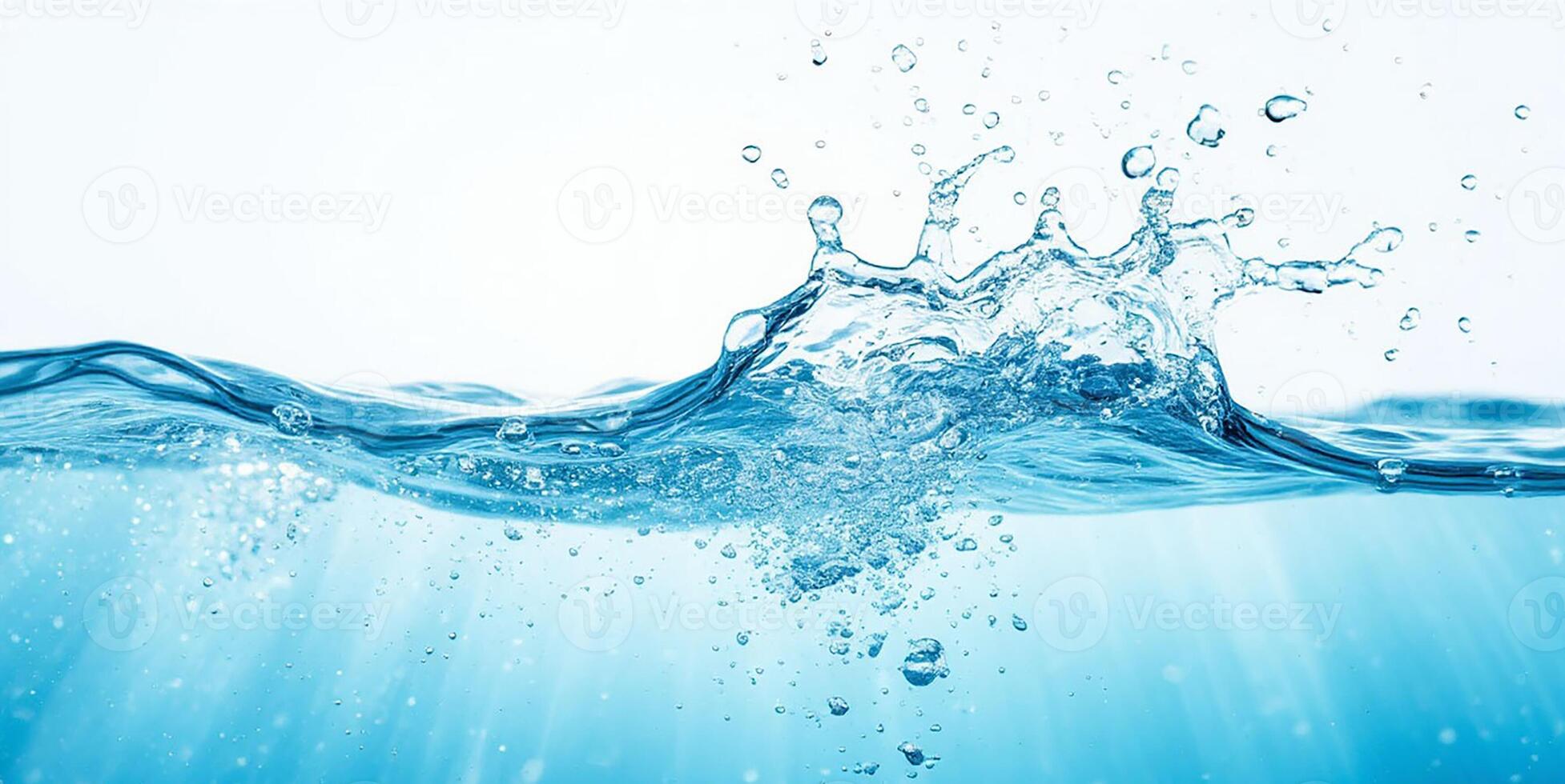 Water splash with blue background photo
