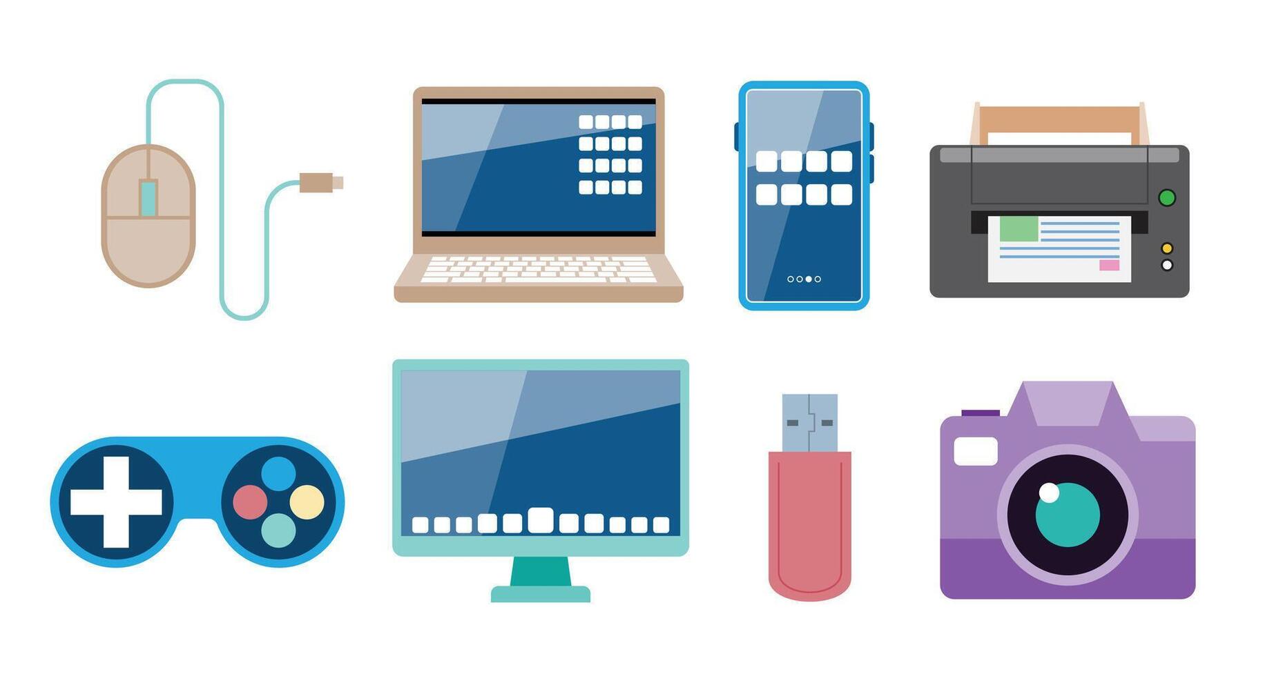 Set of Digital Devices and Gadgets vector